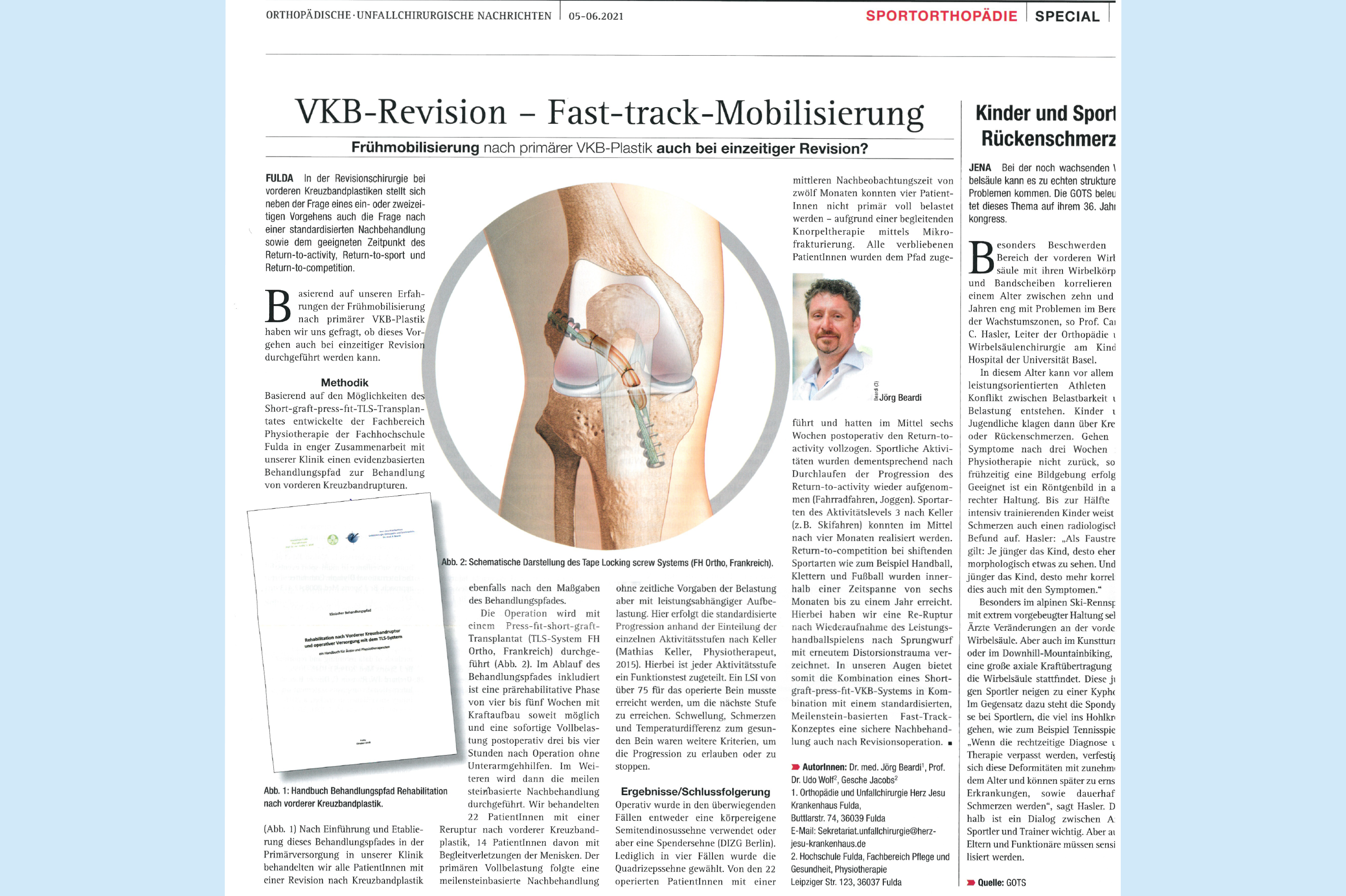 Orthopädische I Unfallchirurgische Nachrichten SEPCIAL: VKB-Revision - Fast-track-Mobilisierung