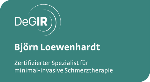 Zertifizierung Spezialist minimal-invasive Schmerztherapie Björn Loewenhardt